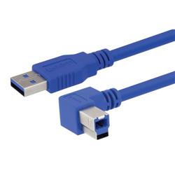 USB 3.0线缆组件，A型公头/直角左出线B型公头，1米的图片