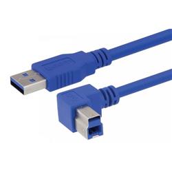 USB 3.0线缆，A型公头/直角右出线B型公头，0.3米的图片