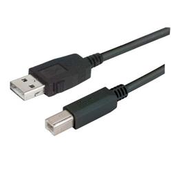 USB2.0 线缆组件, 自锁 A 型公头 /标准 B 型公头, 0.5m, 黑色的图片
