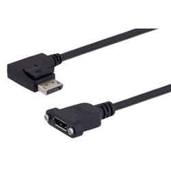 Displayport Right angle male to Displayport female panel mount  10 inches length的图片
