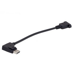 Displayport Right angle male to Displayport female panel mount  10 inches length的图片