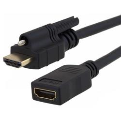 带锁紧螺丝HDMI A型公头至HDMI母头转接线的图片