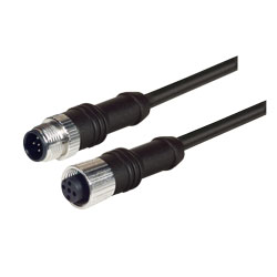 M12 5 Position A-Coded Male/Female Cable, 10.0m的图片