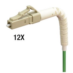 MPO公头/12条柔性LC扇出，12芯光纤带，OM3 10G 50/125多模，OFNR护套，天蓝，5米的图片