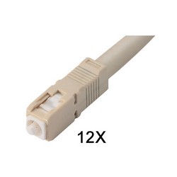 12芯光纤带，MPO公头/12条SC扇出，OM3 10G 50/125多模，OFNR护套，天蓝，0.5米的图片