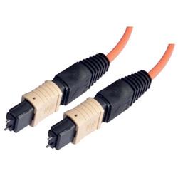 MPO w/ pins to MPO w/ pins, 6 Fiber Ribbon, OM2 50/125 Multimode, OFNR Jacket, Orange, 1.0m的图片