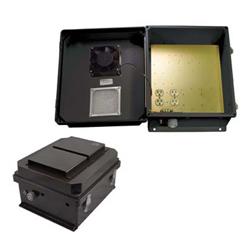 14×12×7英寸（35.6×30.5×17.8厘米）防风雨接线盒，120V交流，黑，带固态控制冷却风扇的图片