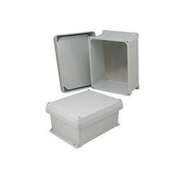 10×8×5英寸（25.4×20.3×12.7厘米）UL®认证NEMA-4X级防风雨接线盒，带铝制安装板和角部固定螺丝的图片