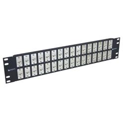 3.5英寸（8.9厘米）32端口ECF法兰安装式超5类直插配线架，屏蔽薄型微耦合器的图片