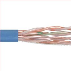 6类UTP线缆，干线级护套，4对23AWG实心导线，蓝，1000英尺（305米）的图片