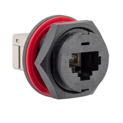 超6类/7类IP67级穿壁式或面板安装式防水耦合器套件，含TDG1026KS-C6A-DC及WP67-BHA-DC的图片