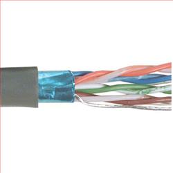 超5类, PVC,带有箔屏蔽, 4对绞合,26AWG,1,000 ft/305m 线轴包装包装,灰色的图片