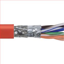 超5类SF/UTP线缆，低烟无卤护套，4对24AWG实心导线，红，1000英尺（305米）的图片