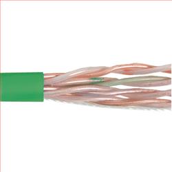 6类UTP线缆，阻燃级护套，4对23AWG实心导线，绿，1000英尺（305米）的图片