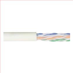 6类UTP线缆，阻燃级护套，4对23AWG实心导线，白，1000英尺（305米）的图片