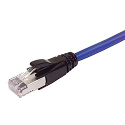 Plenum Rated Shielded Category 6a Cable, RJ45 / RJ45, 23AWG Solid, Blue, 10.0ft的图片