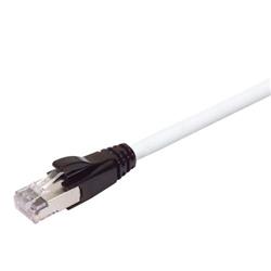 Plenum Rated Shielded Category 6a Cable, RJ45 / RJ45, 23AWG Solid, White, 10.0ft的图片
