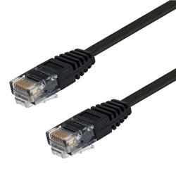 Category 6 Flat Patch Cable, RJ45 / RJ45, Black, 2.0 ft的图片