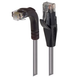 6类直角型RJ45以太网跳线，直通/直角下出线，灰，2英尺（0.6米）的图片