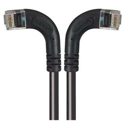 6类直角型RJ45以太网跳线，直角左出线/直角右出线，黑，15英尺（4.6米）的图片