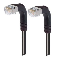 超5类屏蔽直角型跳线，直角下出线/直角下出线，黑，30英尺（9.1米）的图片