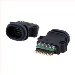 USB 2.0 Waterproof Type C panel mounted PC tail connector的图片
