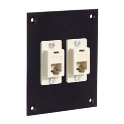 黑色通用子面板，带2个乳白色卡扣安装耦合器，RJ12（6x6）直通型的图片