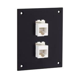 通用系列面板，带两个超5类薄型微耦合器，RJ45直通布线的图片