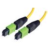 MPO w/ pins to MPO w/ pins, 6 Fiber Ribbon, 9/125 Singlemode, OFNR Jacket, Yellow, 1.0m的图片